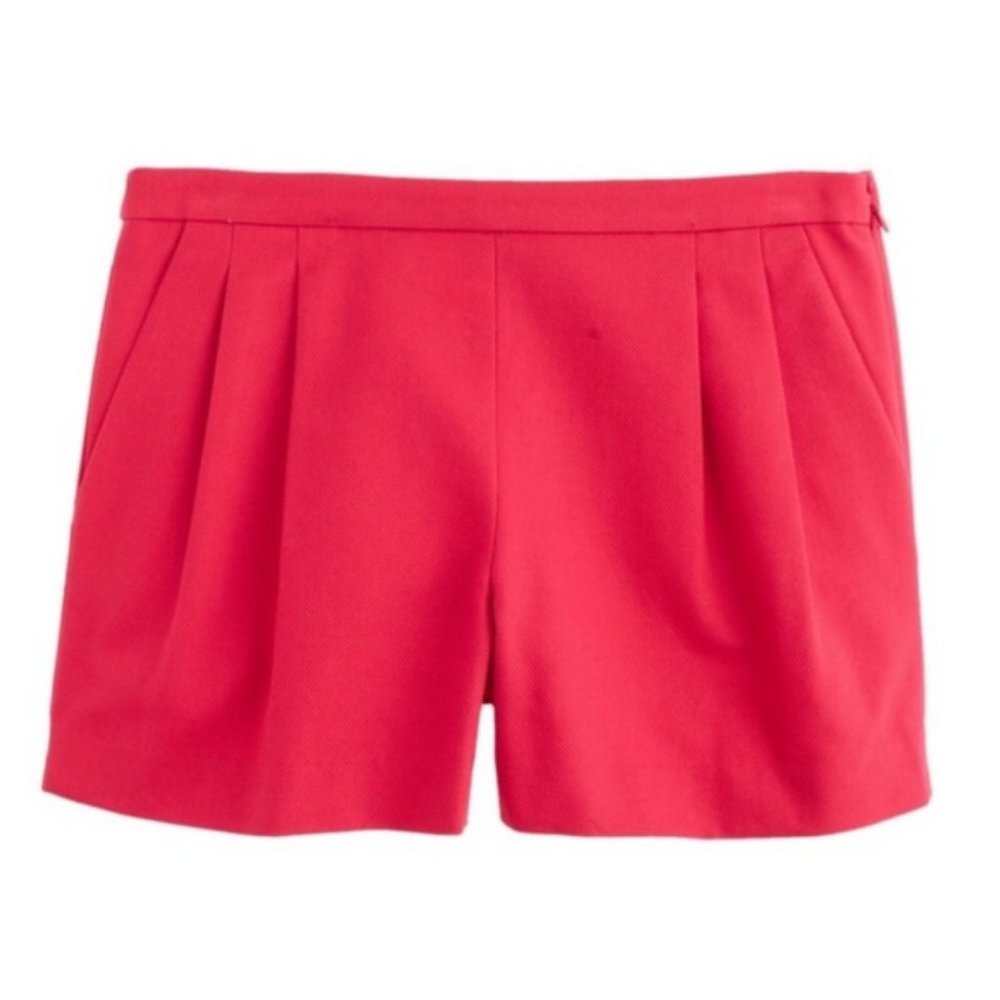 J.Crew Pleated Short Cotton Pique Red 8